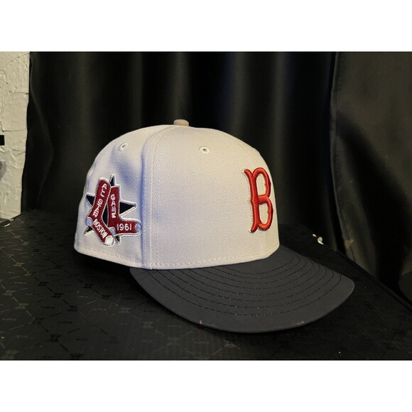 7 1/4 - Boston Red Sox Fitted Hat - Kennedy Stone Navy Ripstop STYLL Mens Unisex - Picture 3 of 9